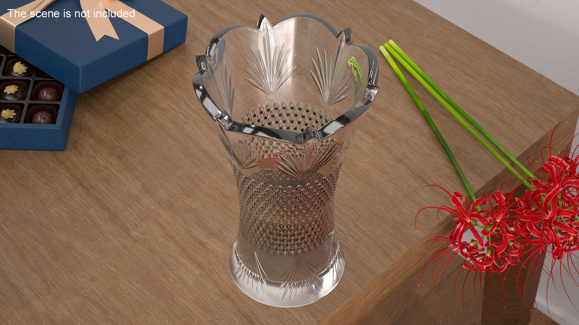 3D Crystal Vase with Textured Design model