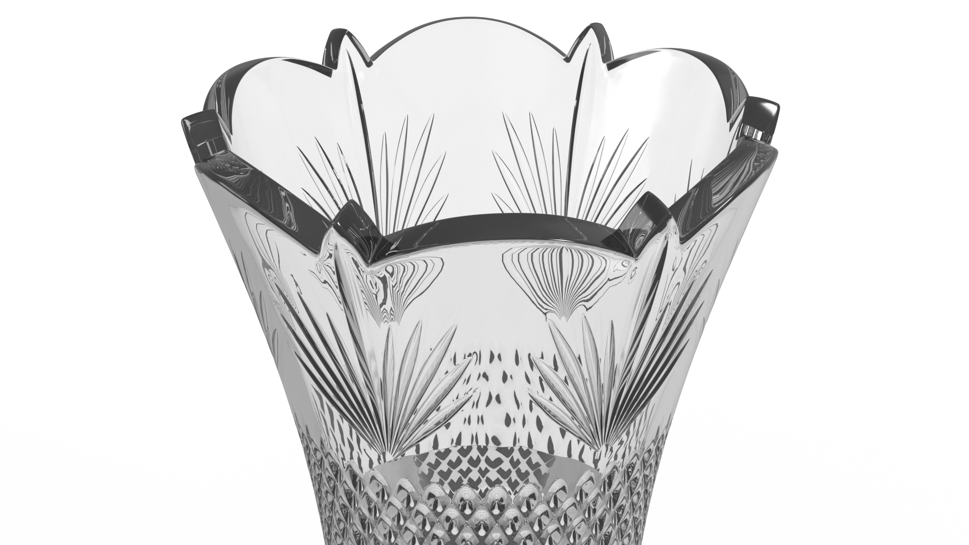 3D Crystal Vase with Textured Design model