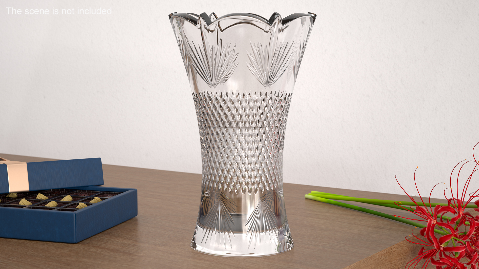3D Crystal Vase with Textured Design model