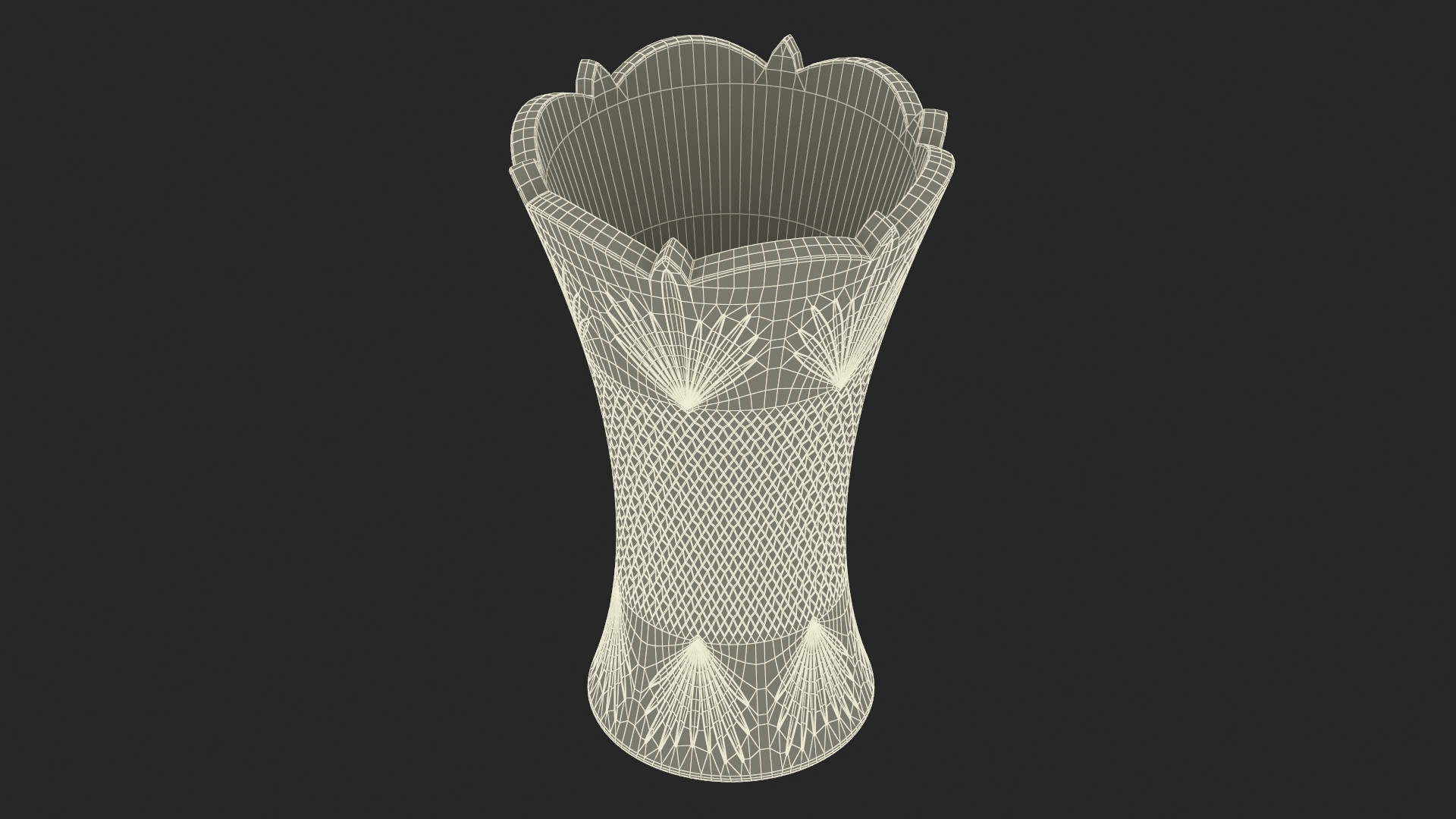 3D Crystal Vase with Textured Design model