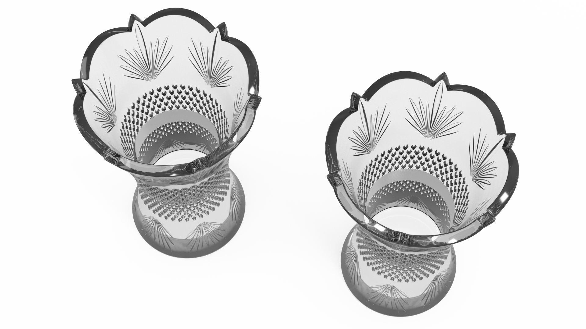 3D Crystal Vase with Textured Design model