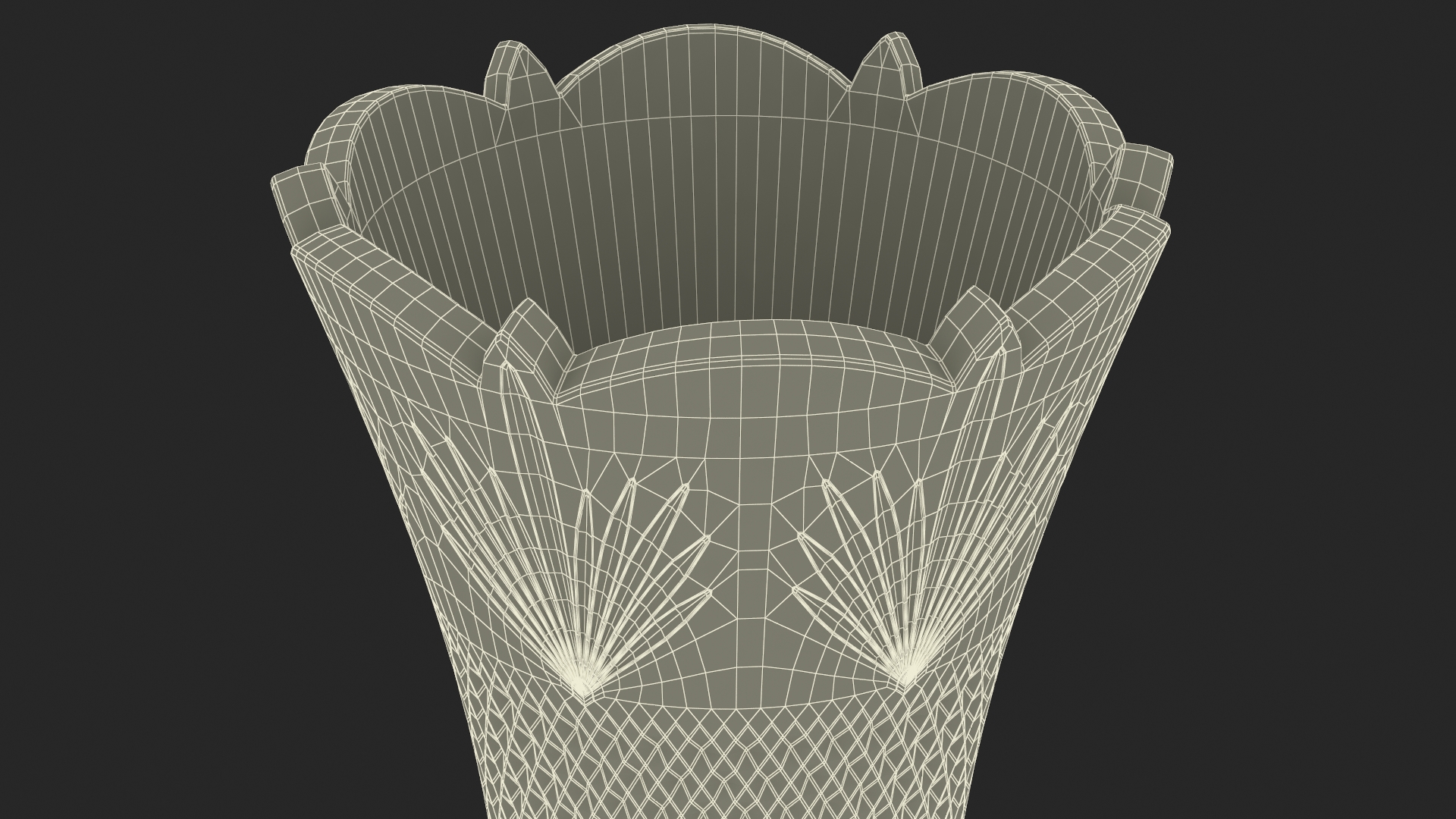 3D Crystal Vase with Textured Design model