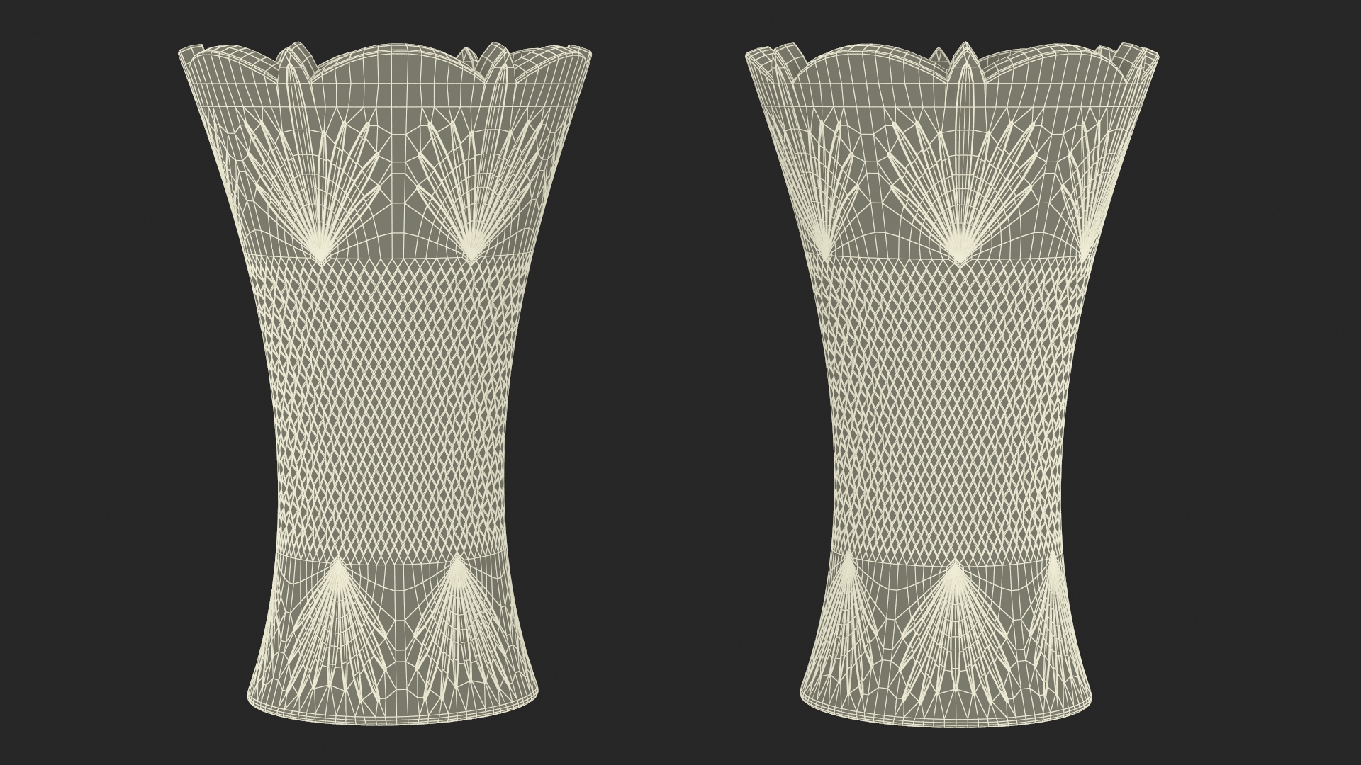 3D Crystal Vase with Textured Design model