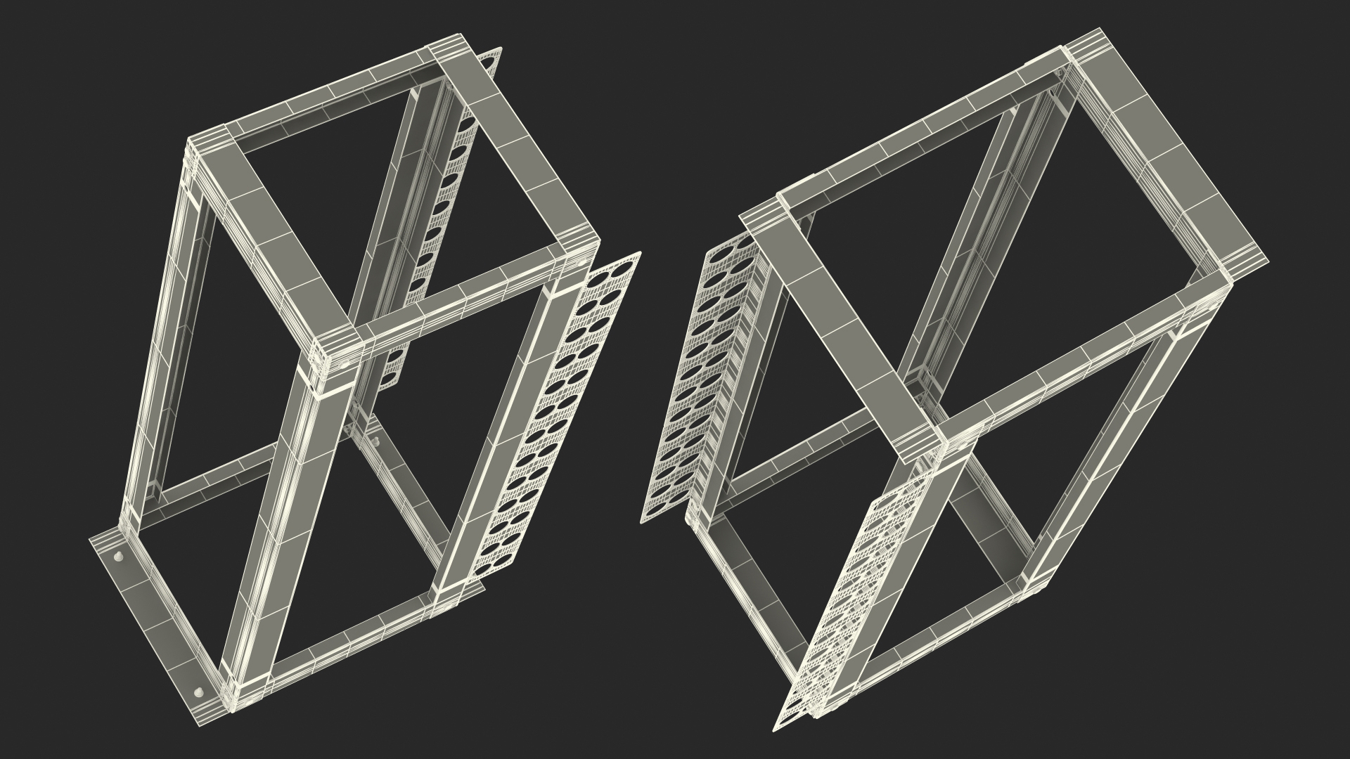 Open Frame Server Rack 36U Empty 3D