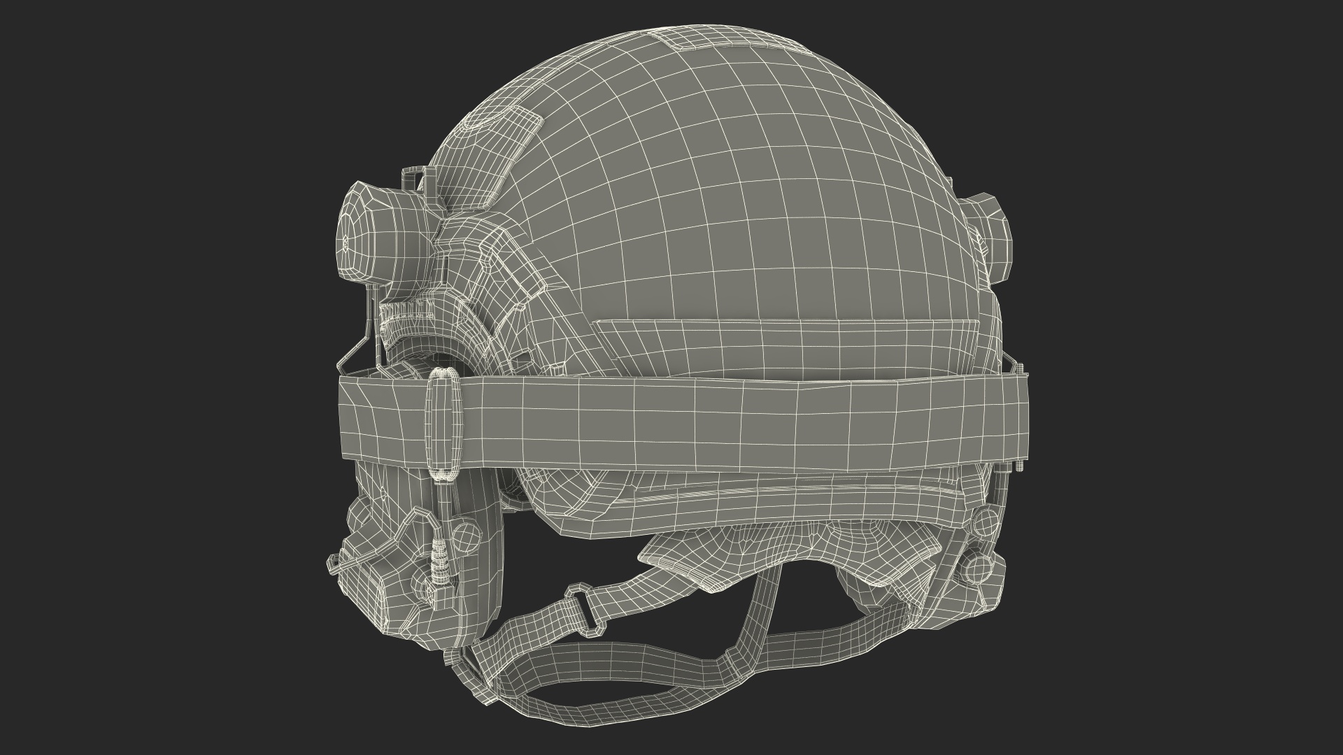 3D Tactical Gear Helmet Grey Camo with Goggles model