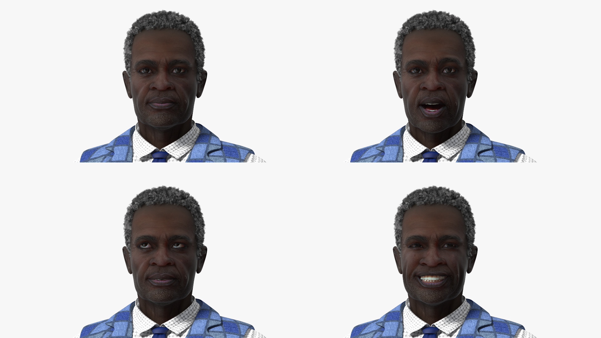 Afro American Man with Voting Table Rigged 3D