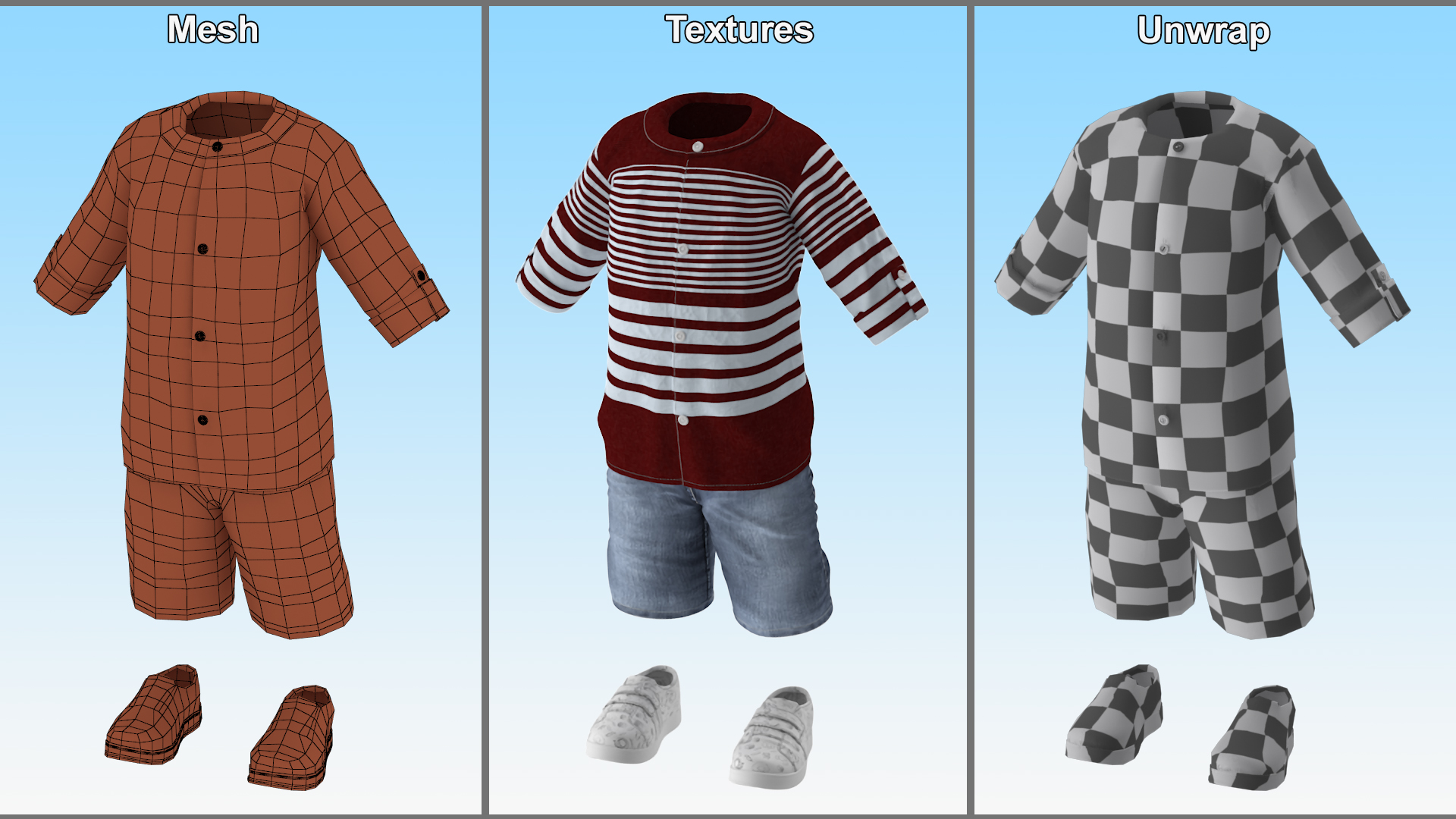 Casual Summer Outfit for Toddler 3D
