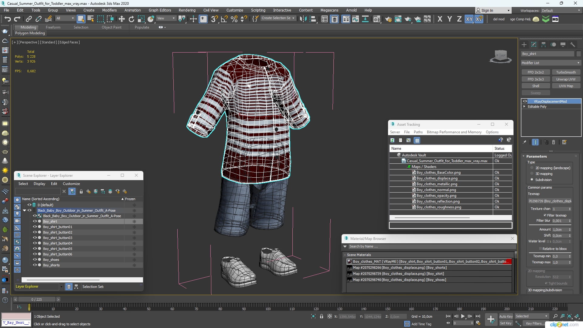 Casual Summer Outfit for Toddler 3D