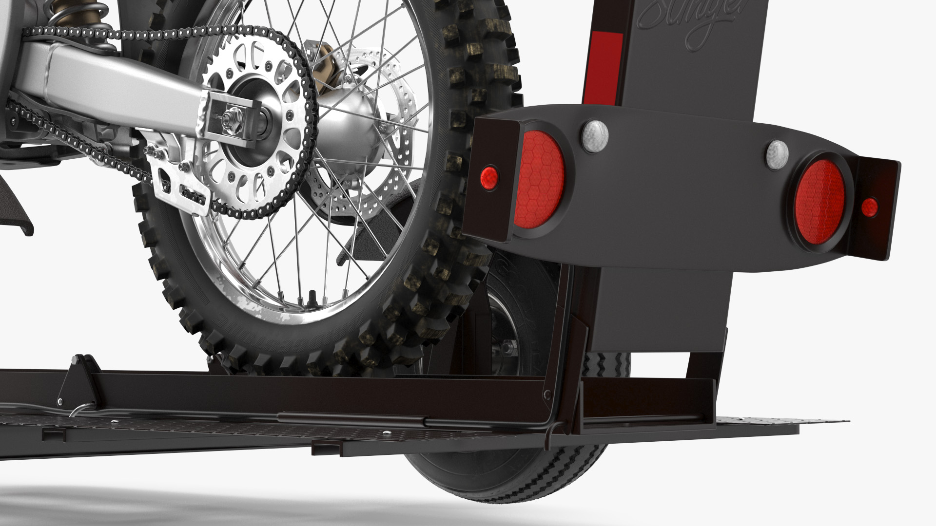 3D Stinger Folding Motorcycle Trailer with Honda CRF250R model