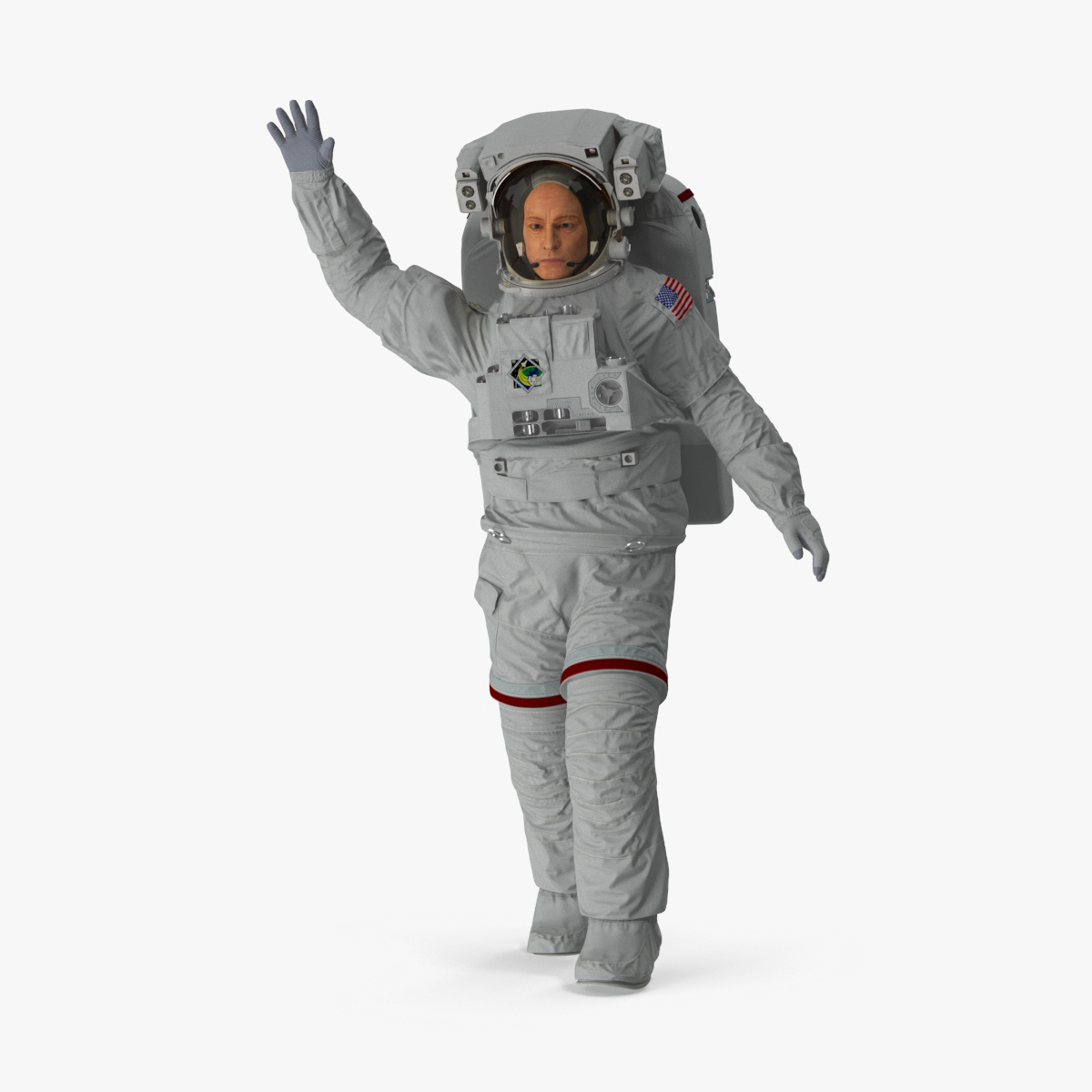 Astronaut in Extravehicular Mobility Unit Rigged for Maya 3D