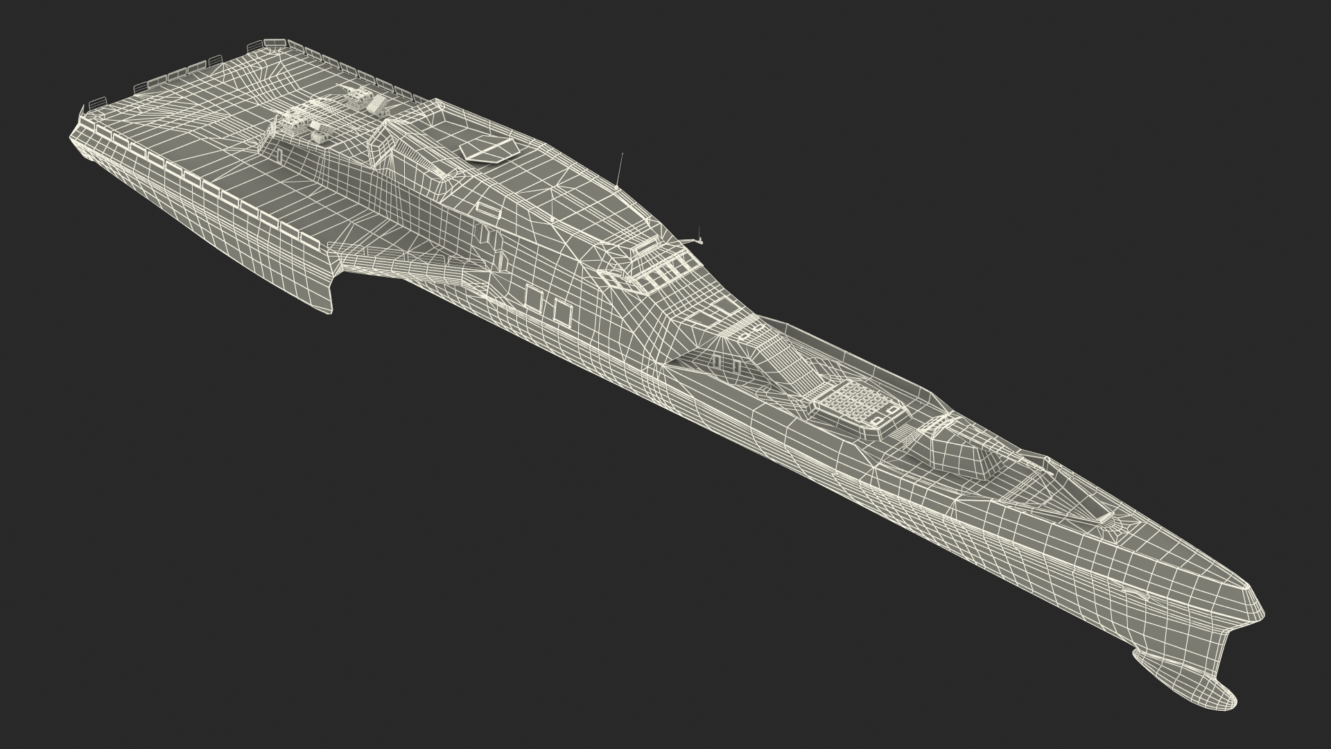 3D model Blue Shark Frigate Rigged