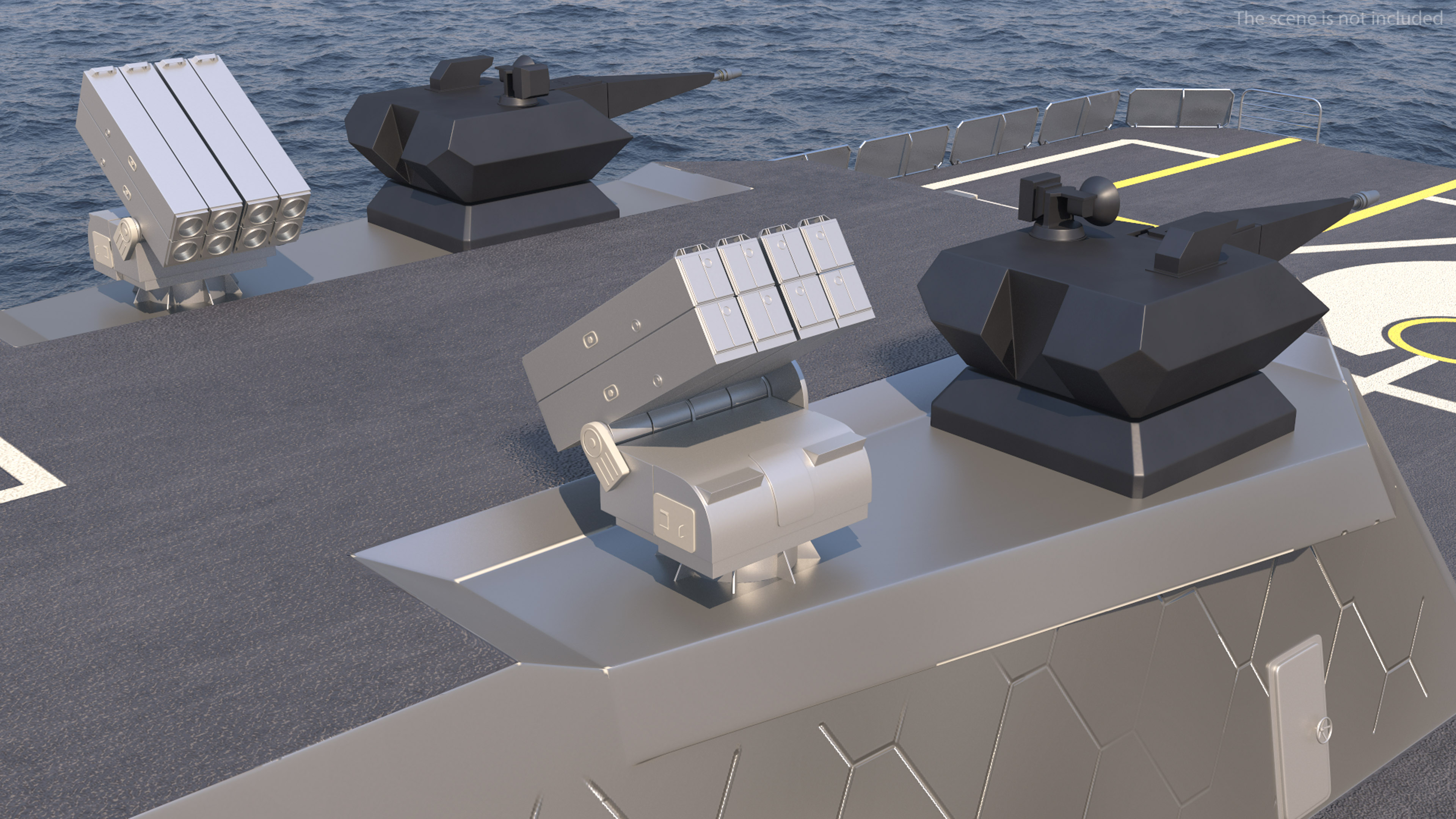 3D model Blue Shark Frigate Rigged