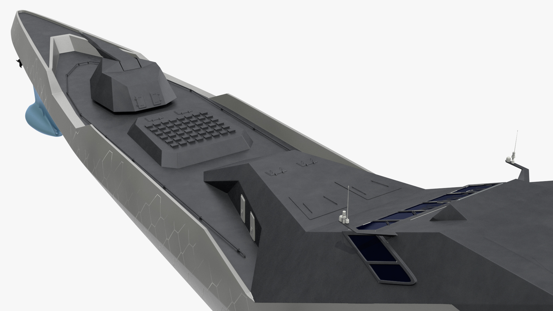 3D model Blue Shark Frigate Rigged