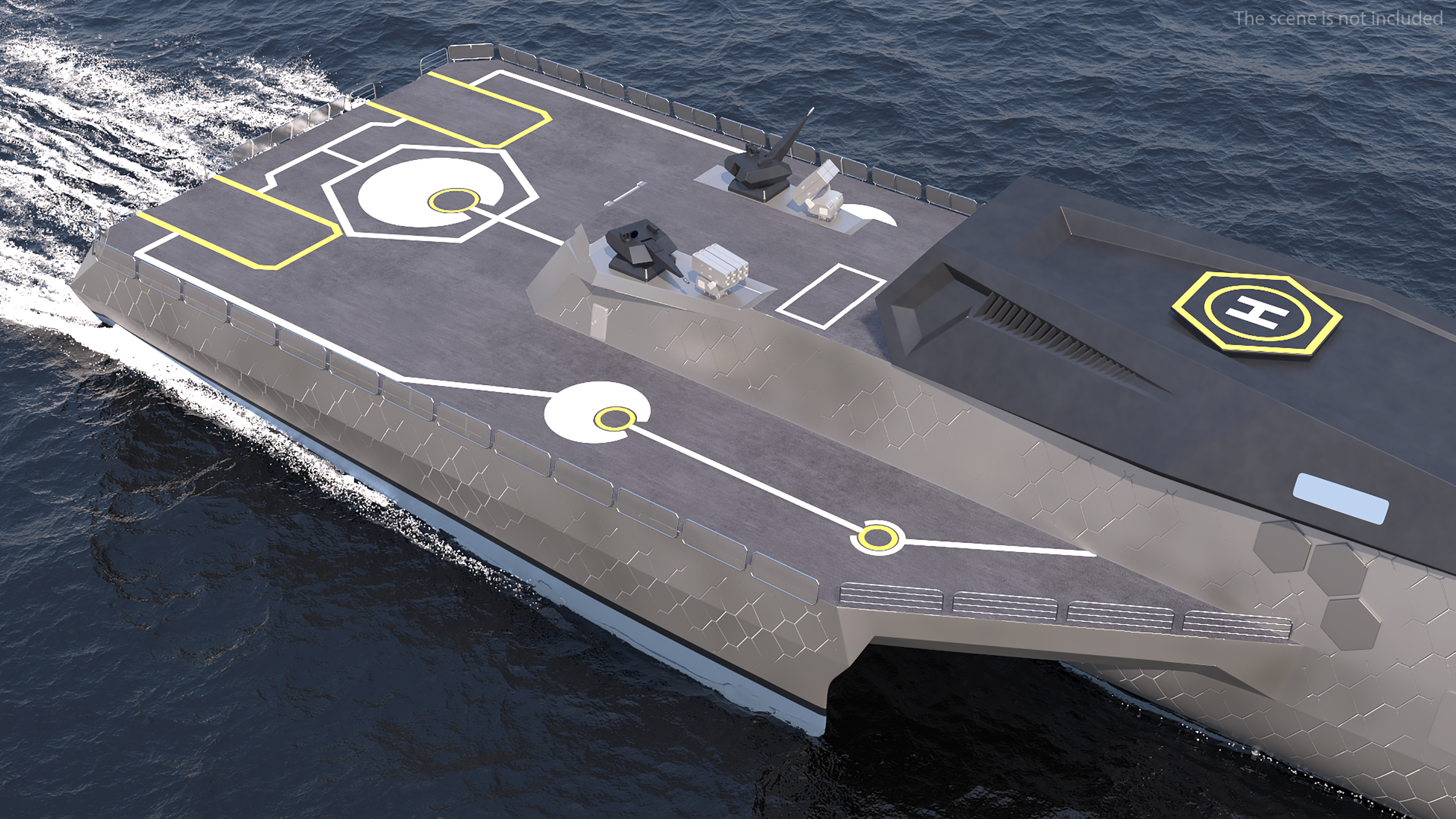 3D model Blue Shark Frigate Rigged