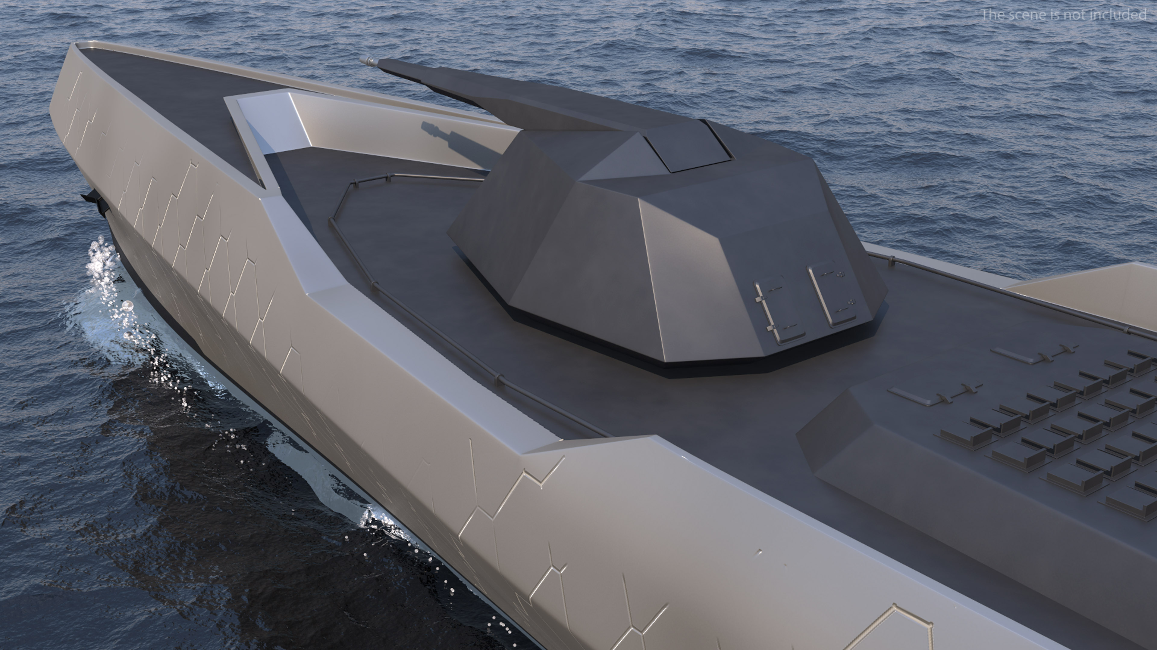 3D model Blue Shark Frigate Rigged