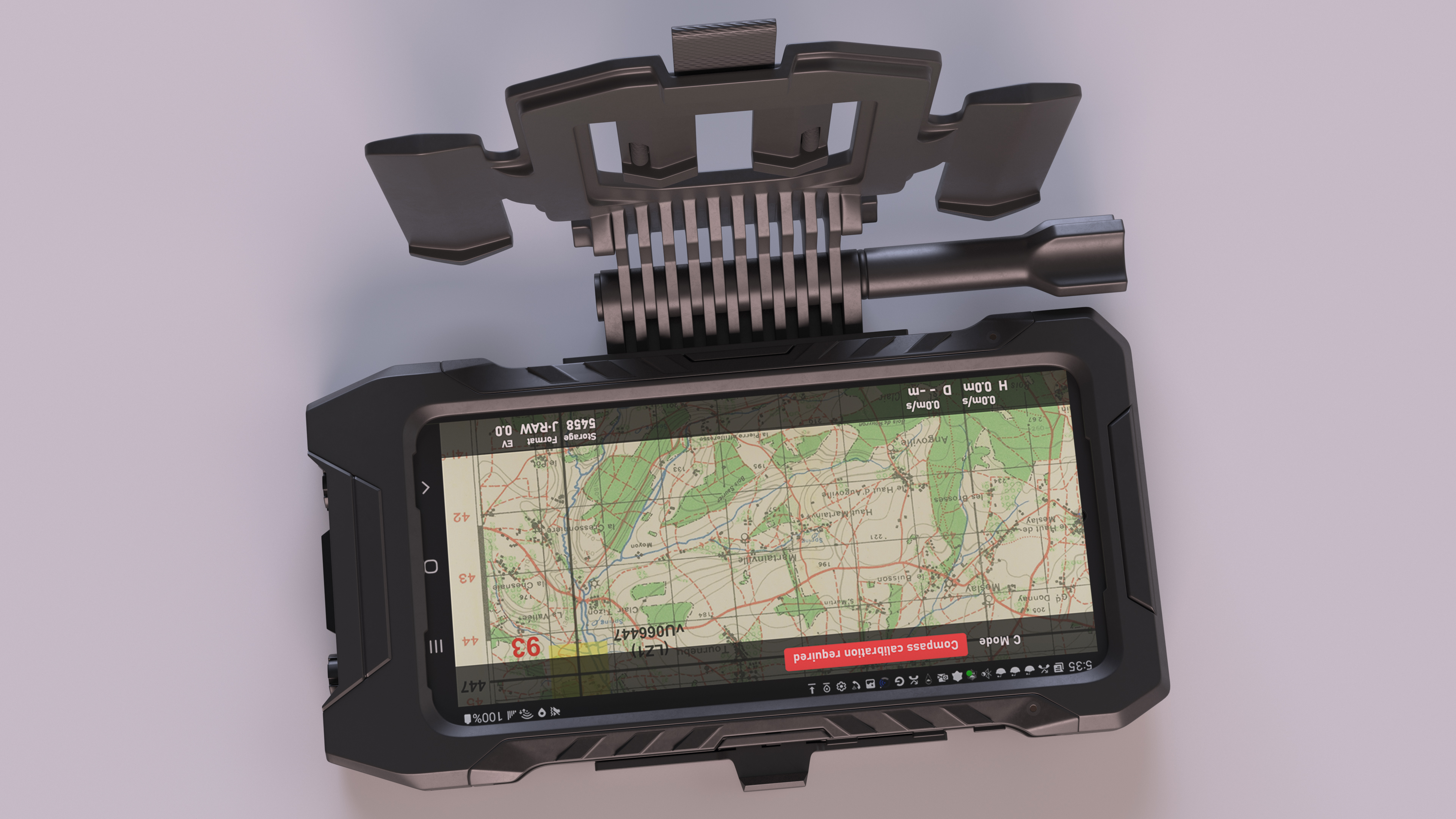 3D model Durable Military Smartphone with Holder Black