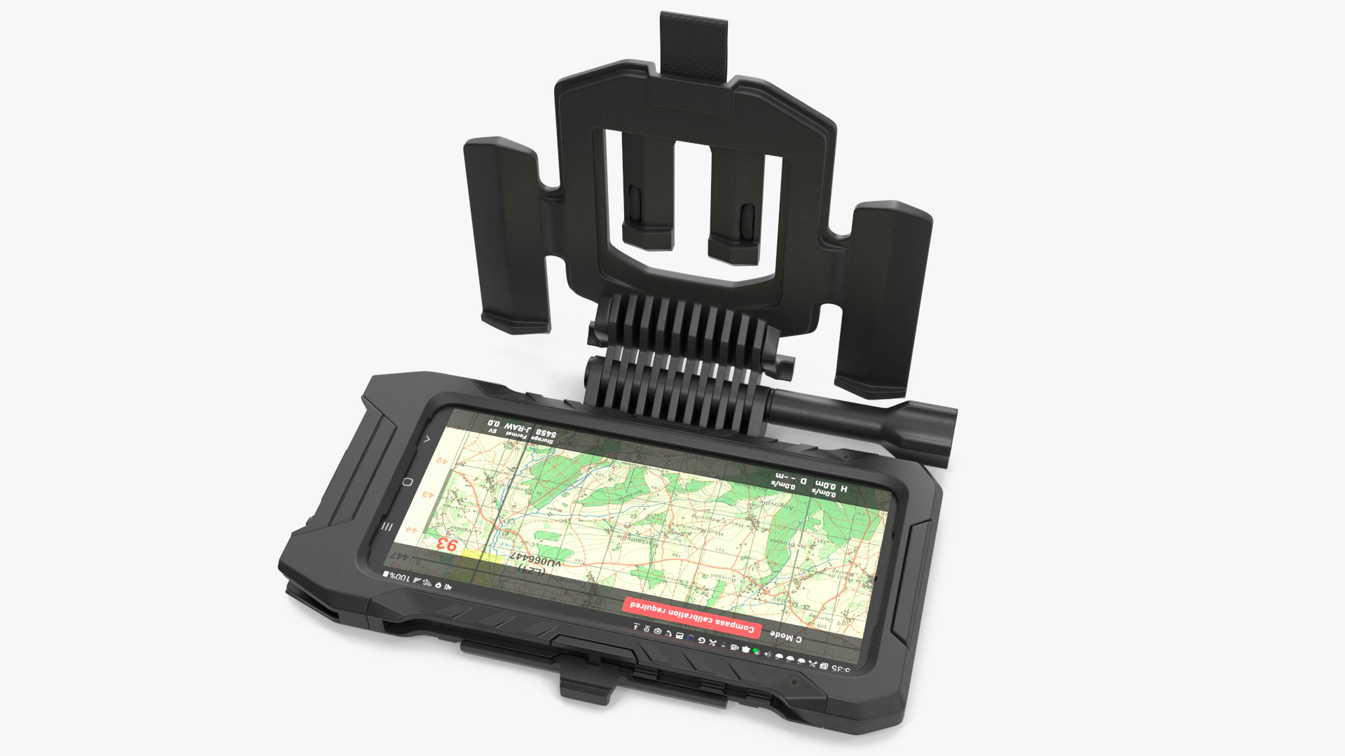 3D model Durable Military Smartphone with Holder Black