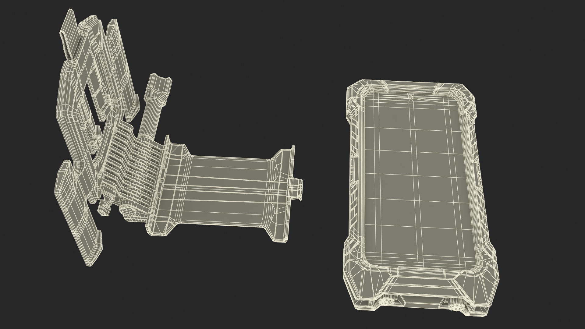 3D model Durable Military Smartphone with Holder Black