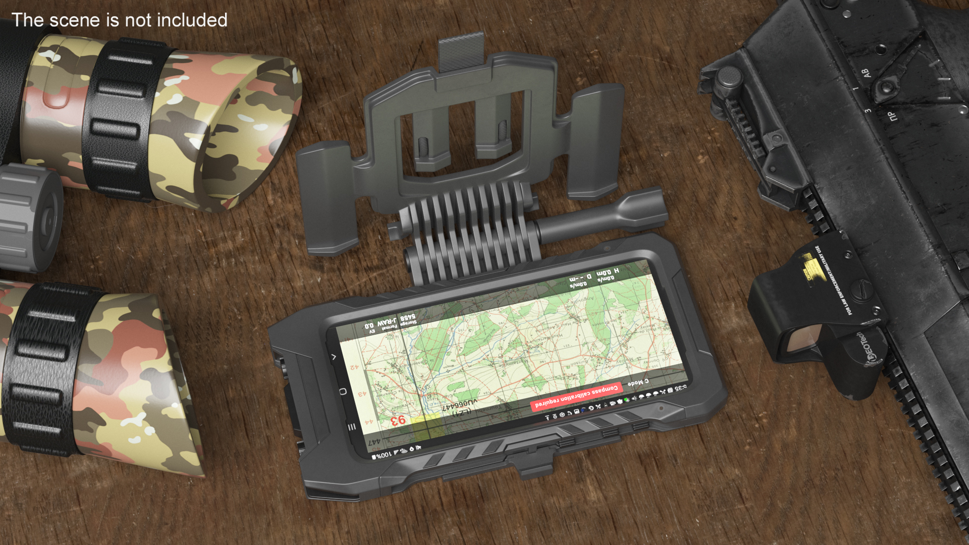 3D model Durable Military Smartphone with Holder Black