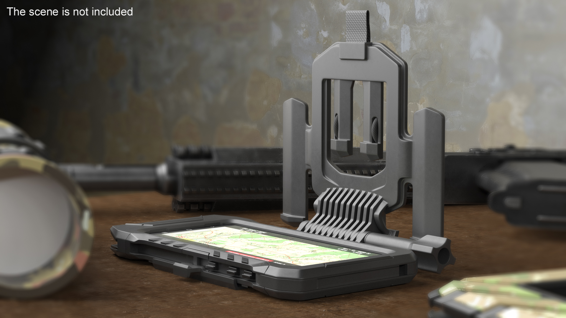 3D model Durable Military Smartphone with Holder Black