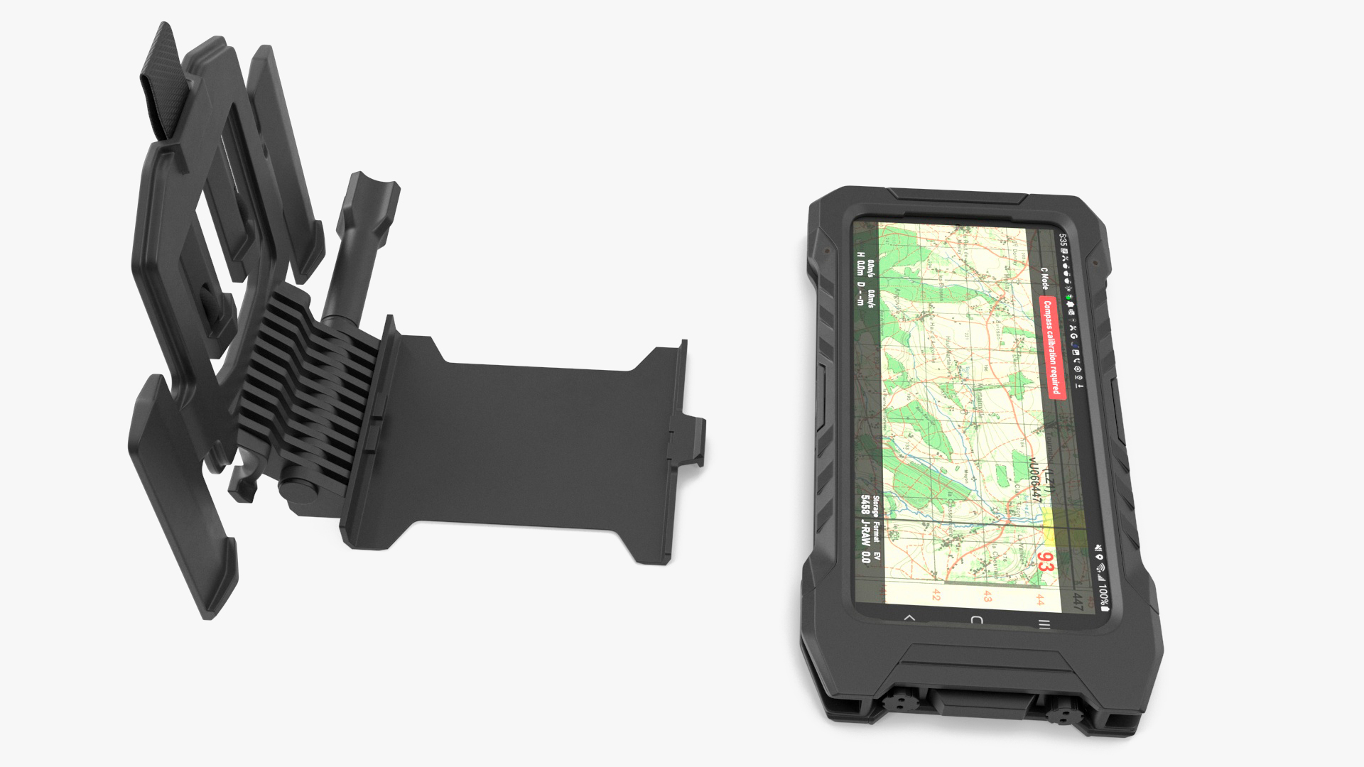 3D model Durable Military Smartphone with Holder Black