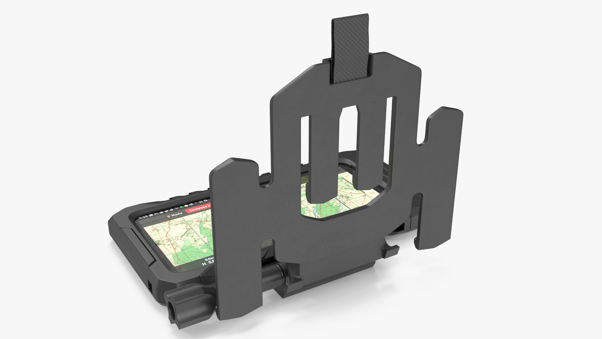 3D model Durable Military Smartphone with Holder Black