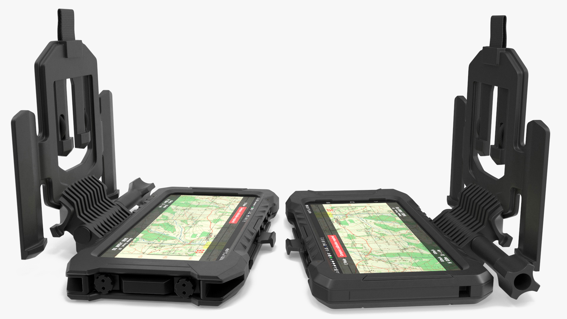 3D model Durable Military Smartphone with Holder Black
