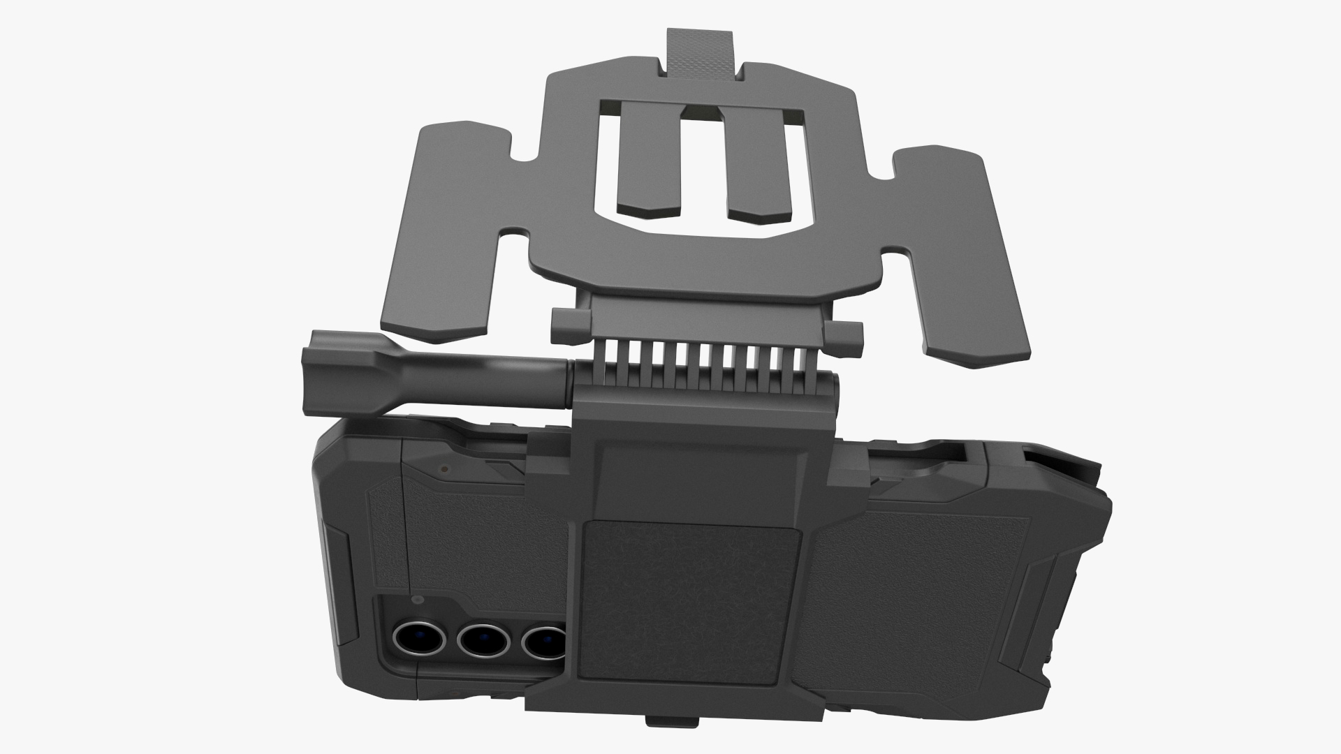 3D model Durable Military Smartphone with Holder Black