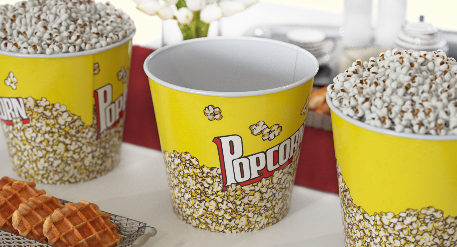 Empty Big Popcorn Bucket 3D model