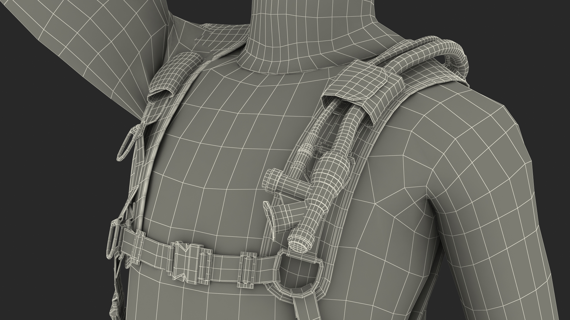3D Diver with Underwater Speargun Rigged for Maya