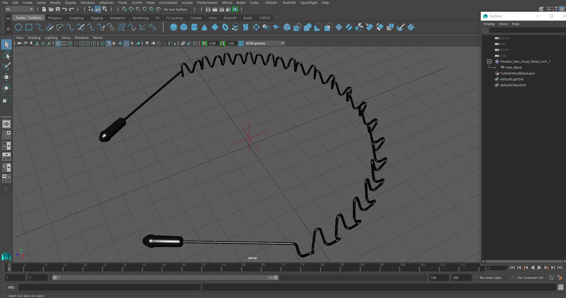 Flexible Hair Hoop Metal 3D model
