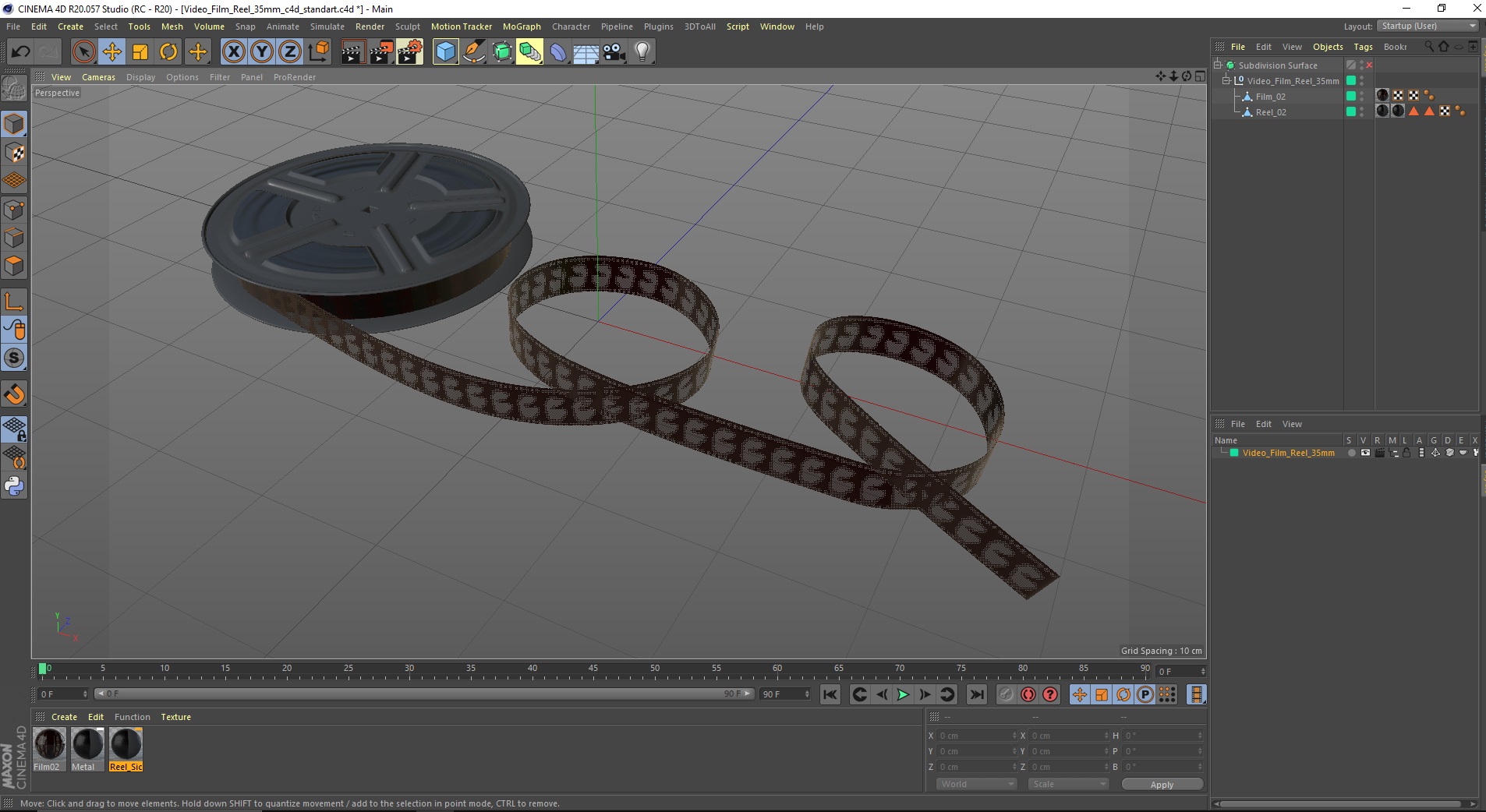 3D model Video Film Reel 35mm