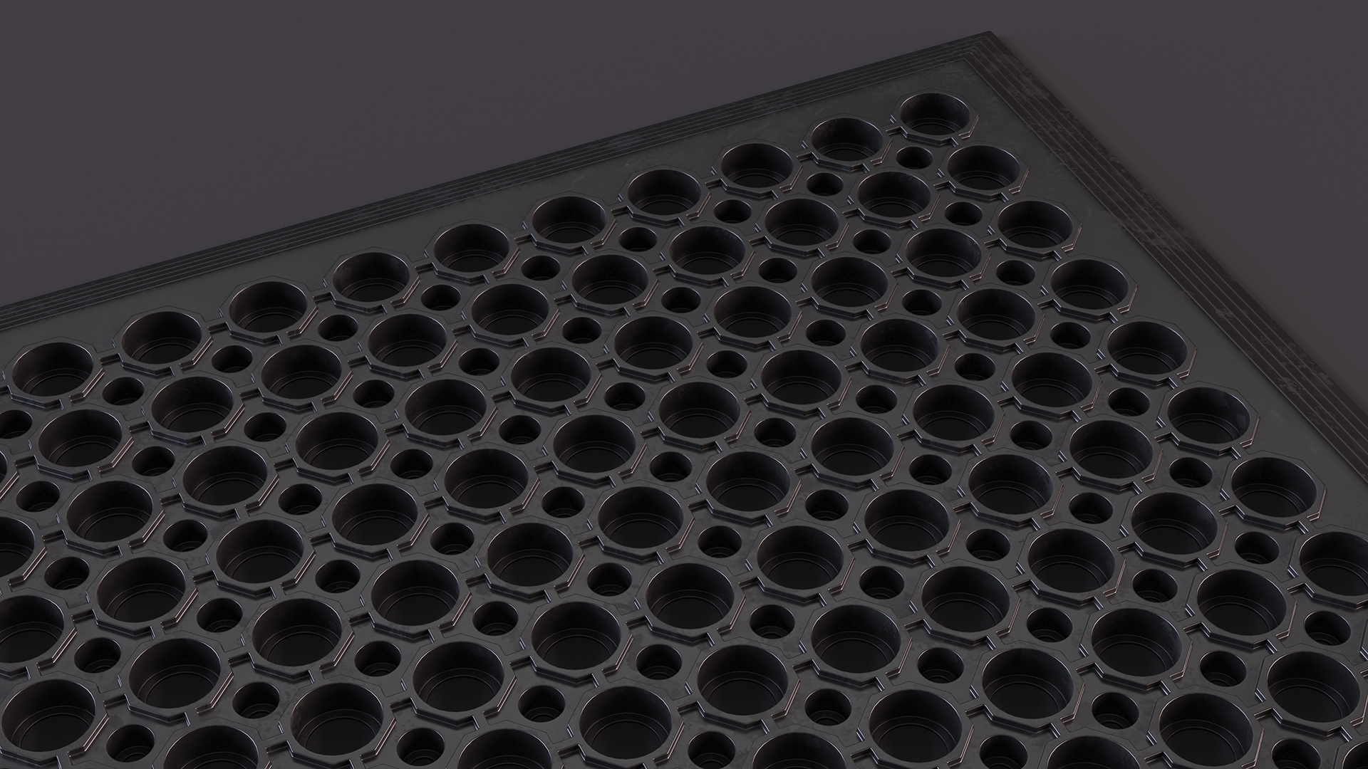 3D Rubber Door Mat Black