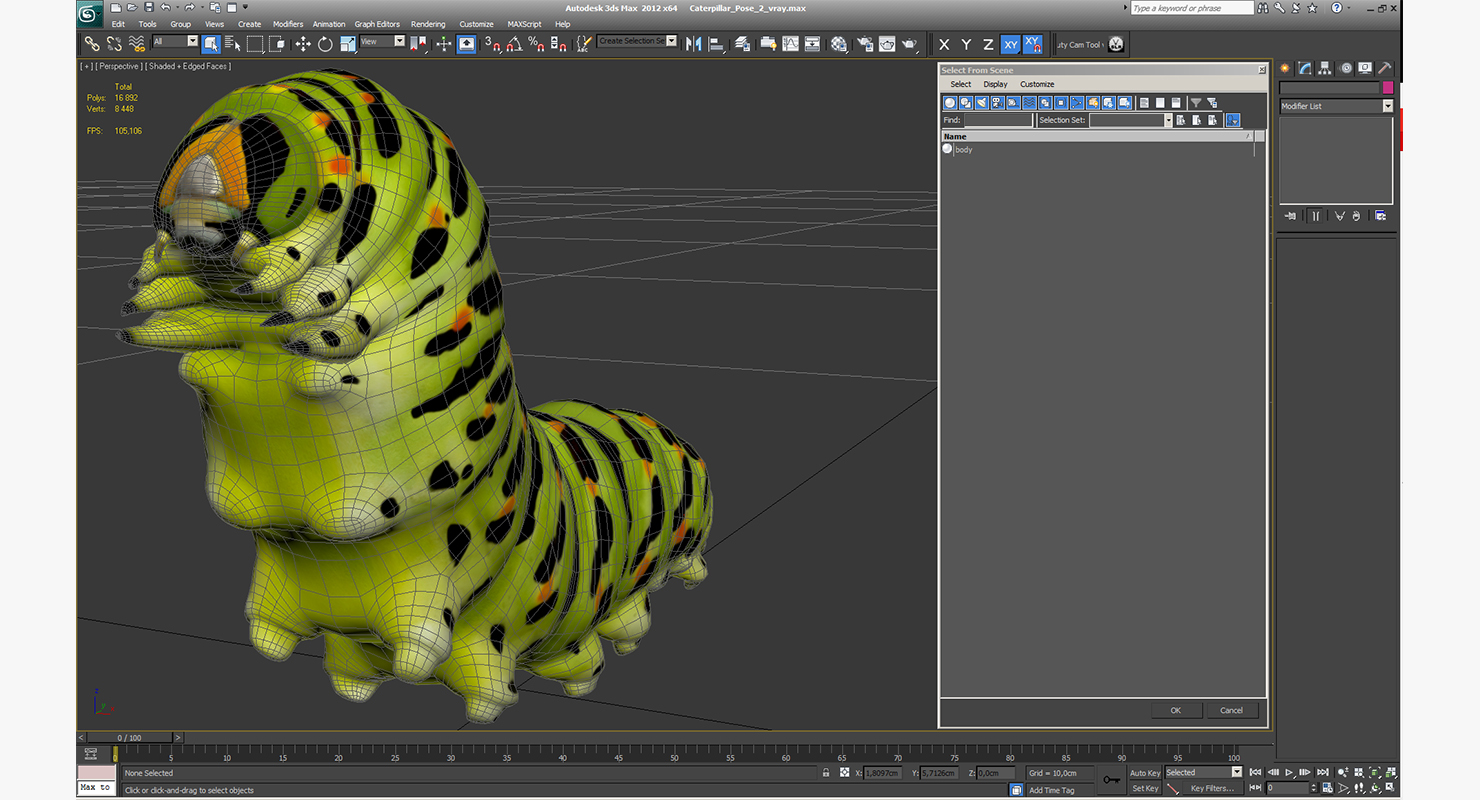 3D Caterpillar Pose 2 model