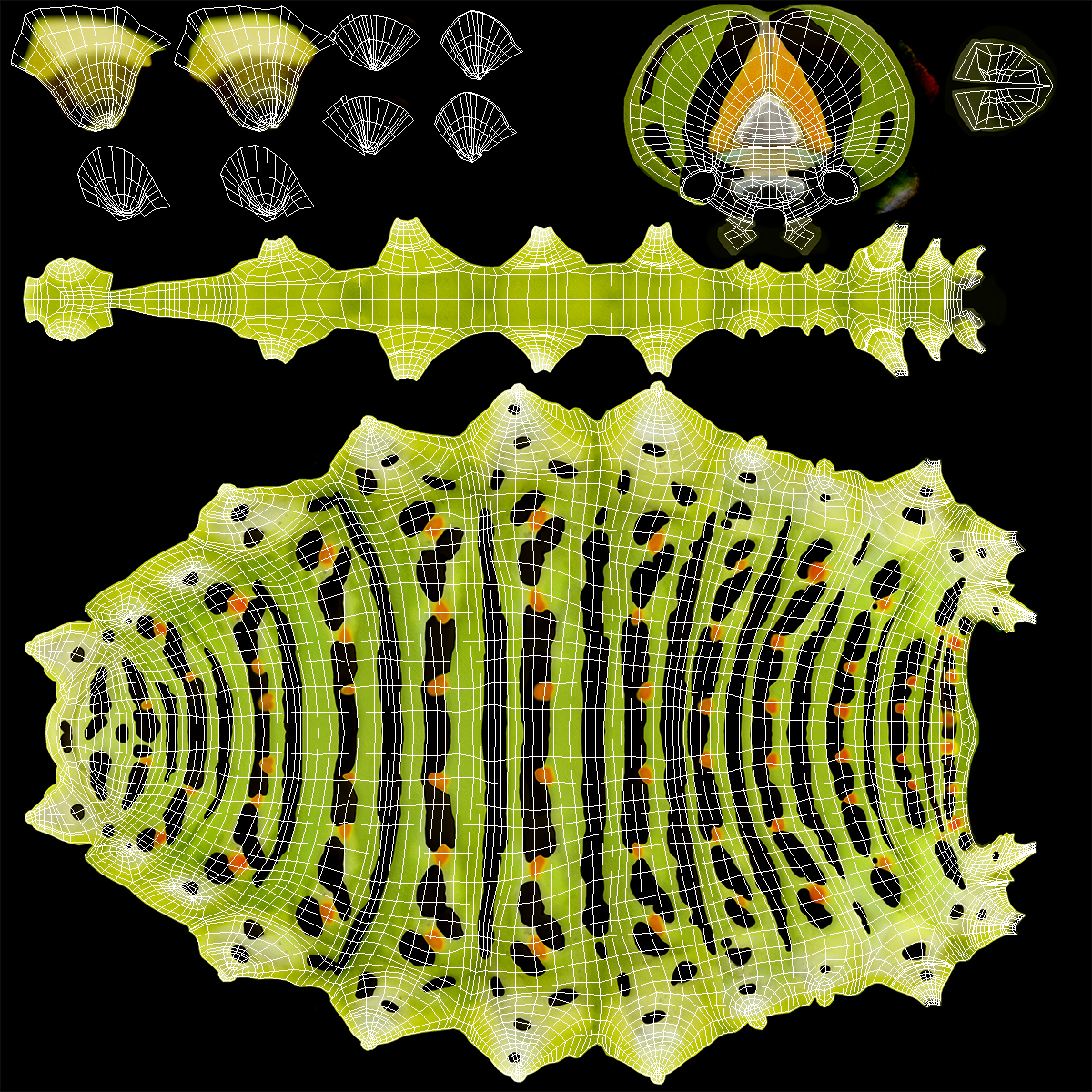 3D Caterpillar Pose 2 model