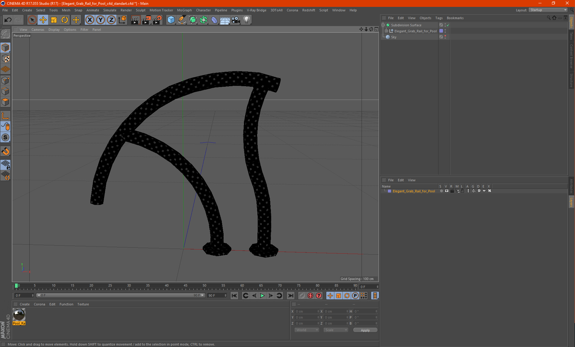 3D Elegant Grab Rail for Pool