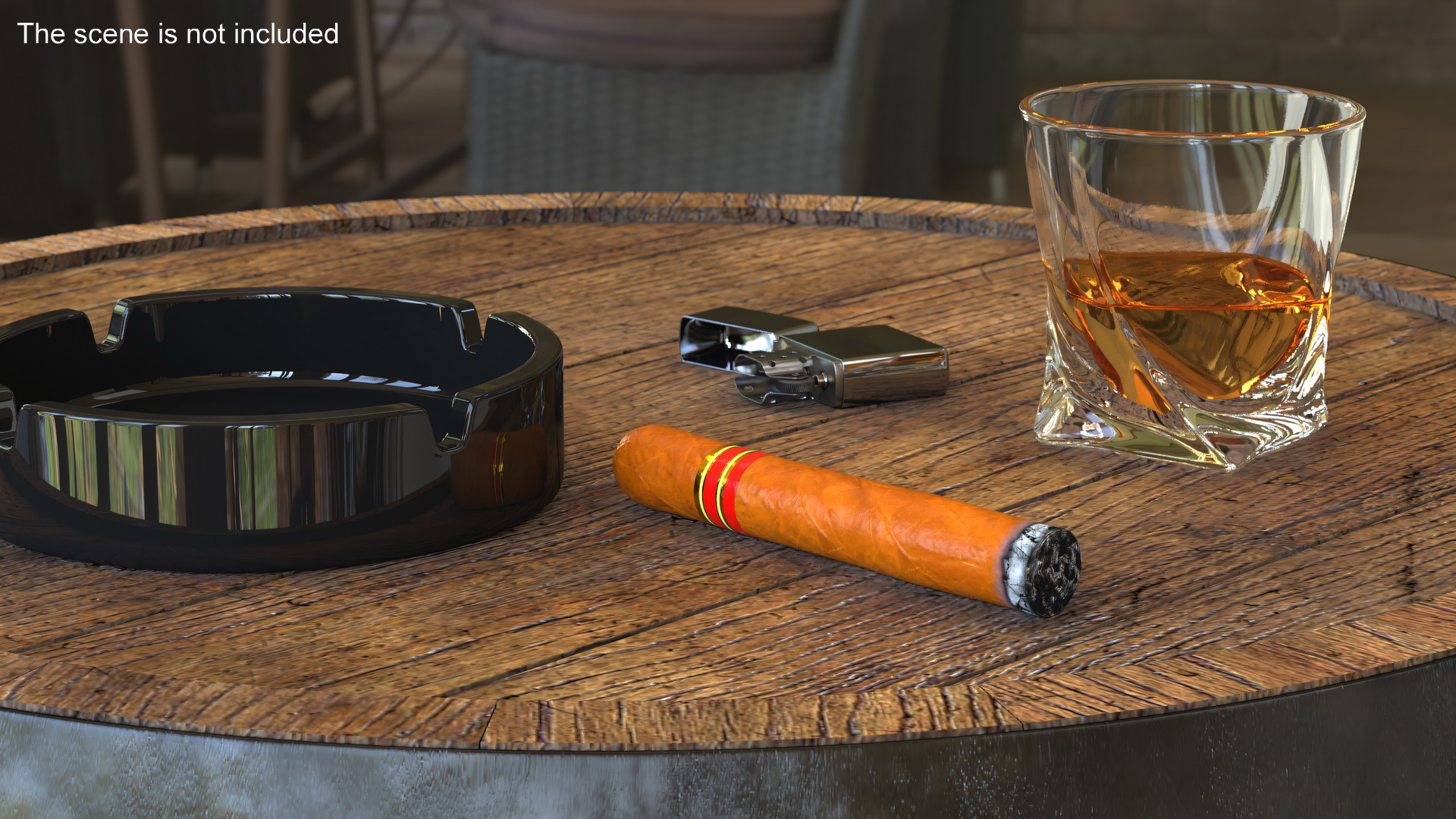 Cigar Thick Lighted 3D model