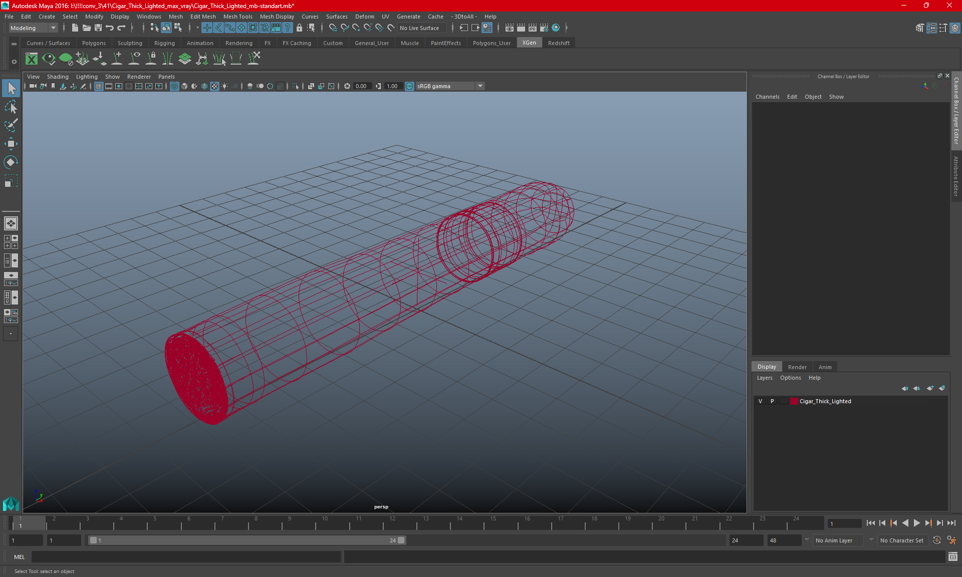 Cigar Thick Lighted 3D model