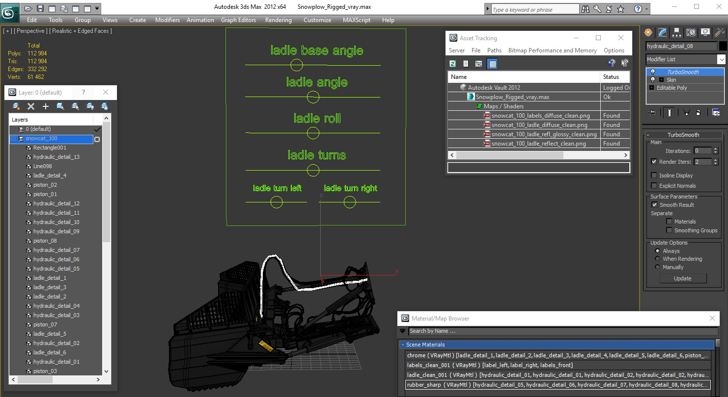 3D model Snowplow Rigged