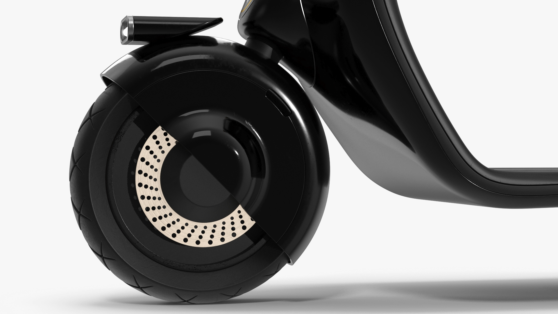 3D model Futuristic Black Electric Scooter Lights On Rigged