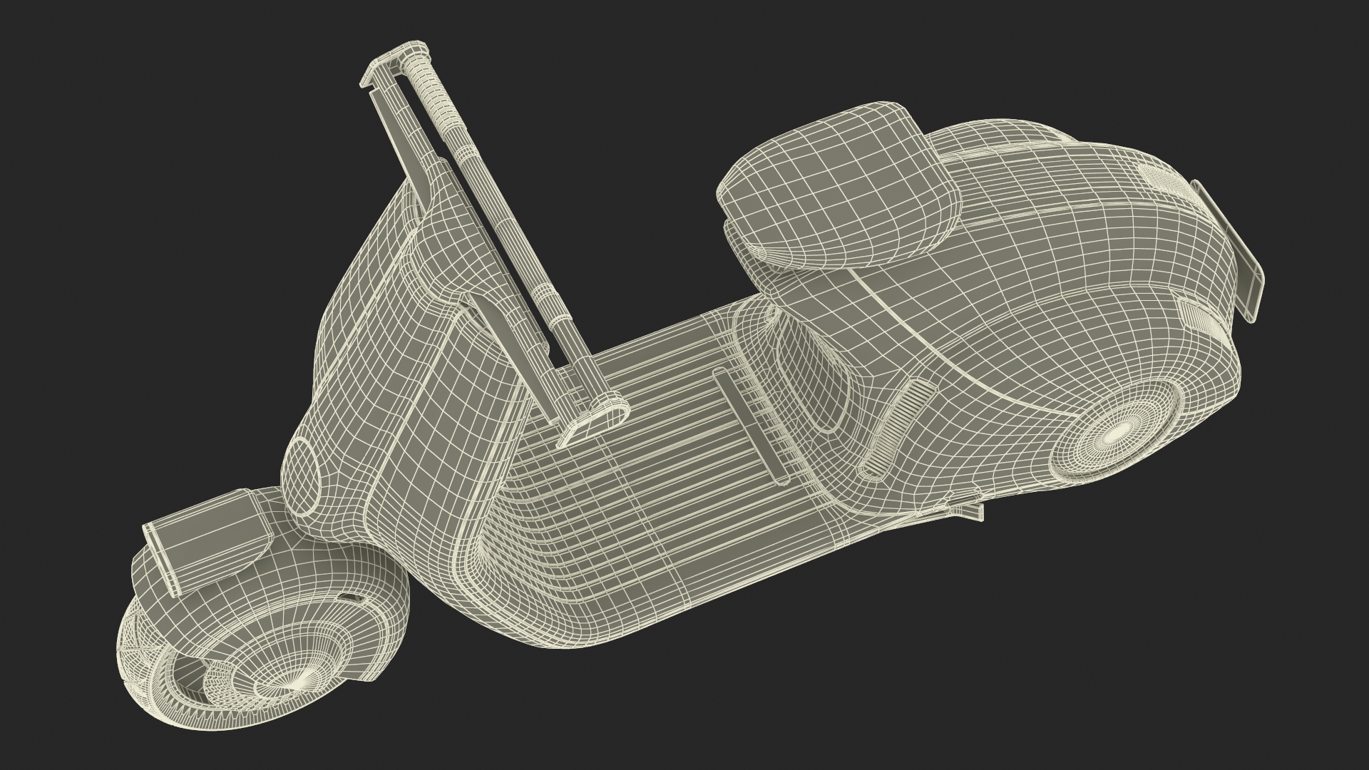 3D model Futuristic Black Electric Scooter Lights On Rigged