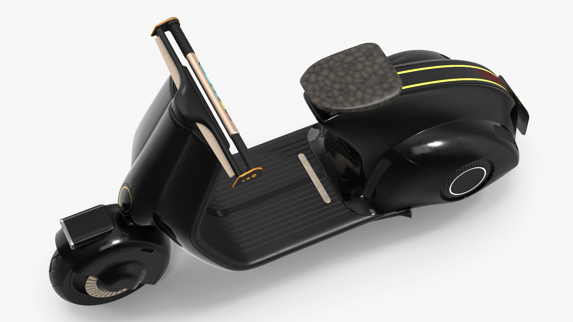 3D model Futuristic Black Electric Scooter Lights On Rigged