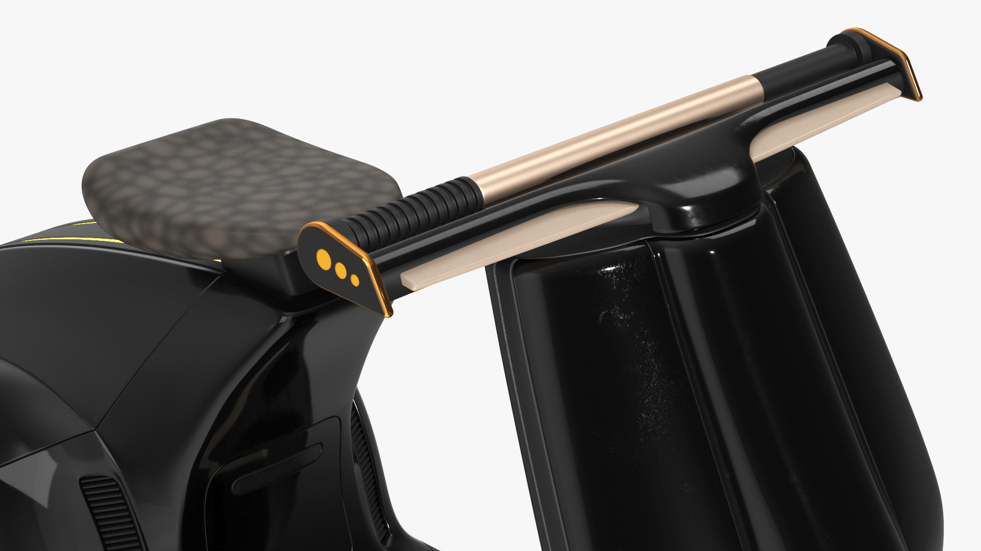 3D model Futuristic Black Electric Scooter Lights On Rigged
