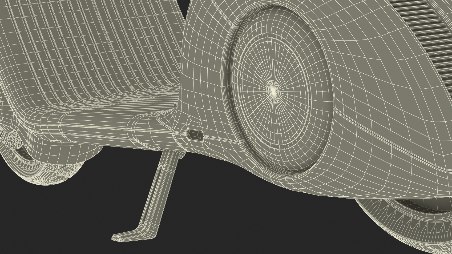 3D model Futuristic Black Electric Scooter Lights On Rigged