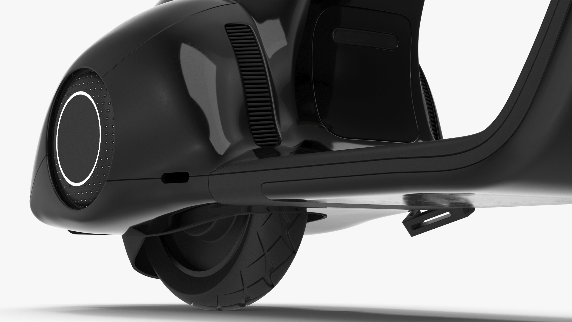 3D model Futuristic Black Electric Scooter Lights On Rigged