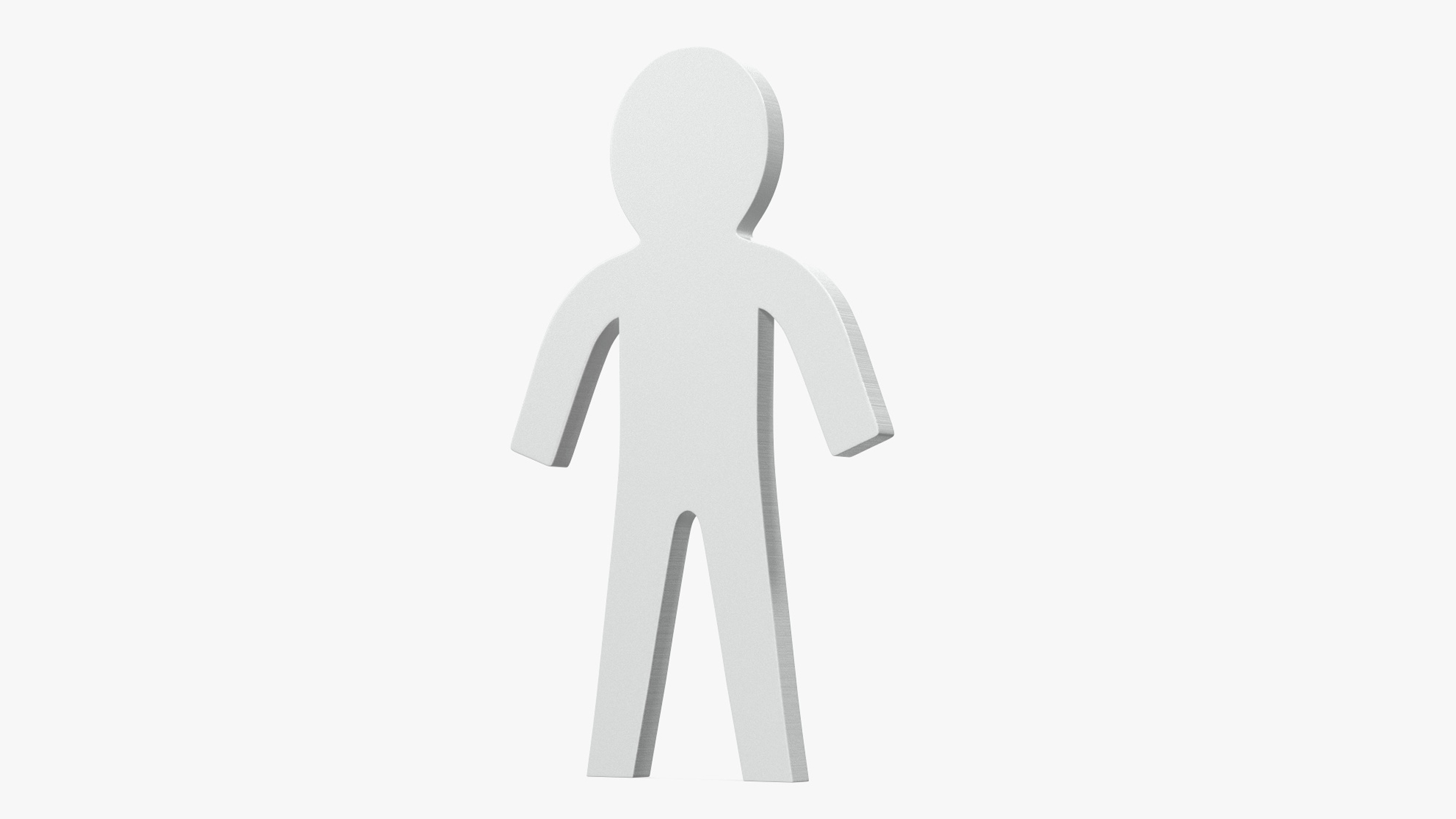 3D Plastic Stickman Rigged White for Maya model