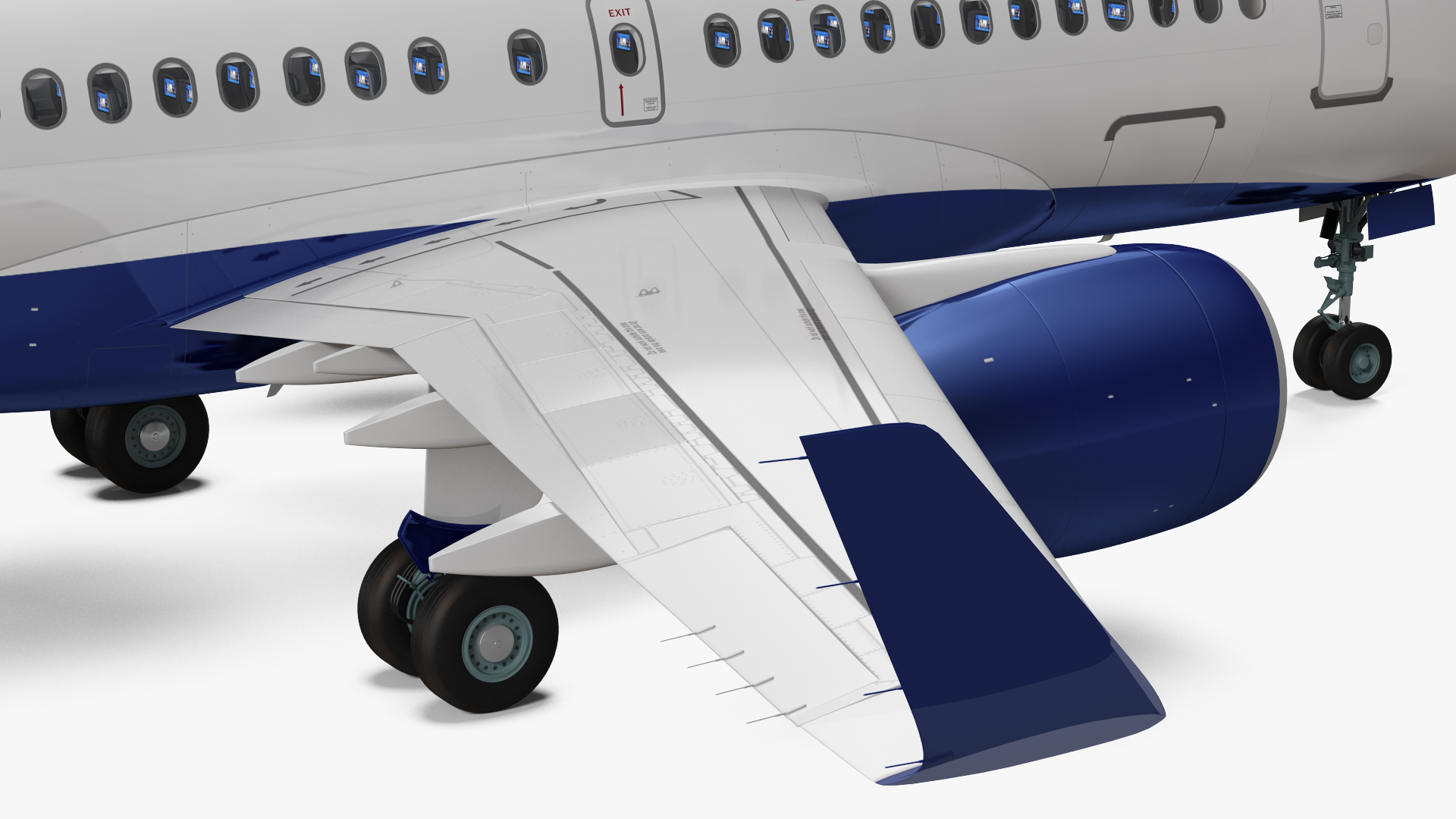 Airbus A220 100 Delta Detailed Interior 3D model