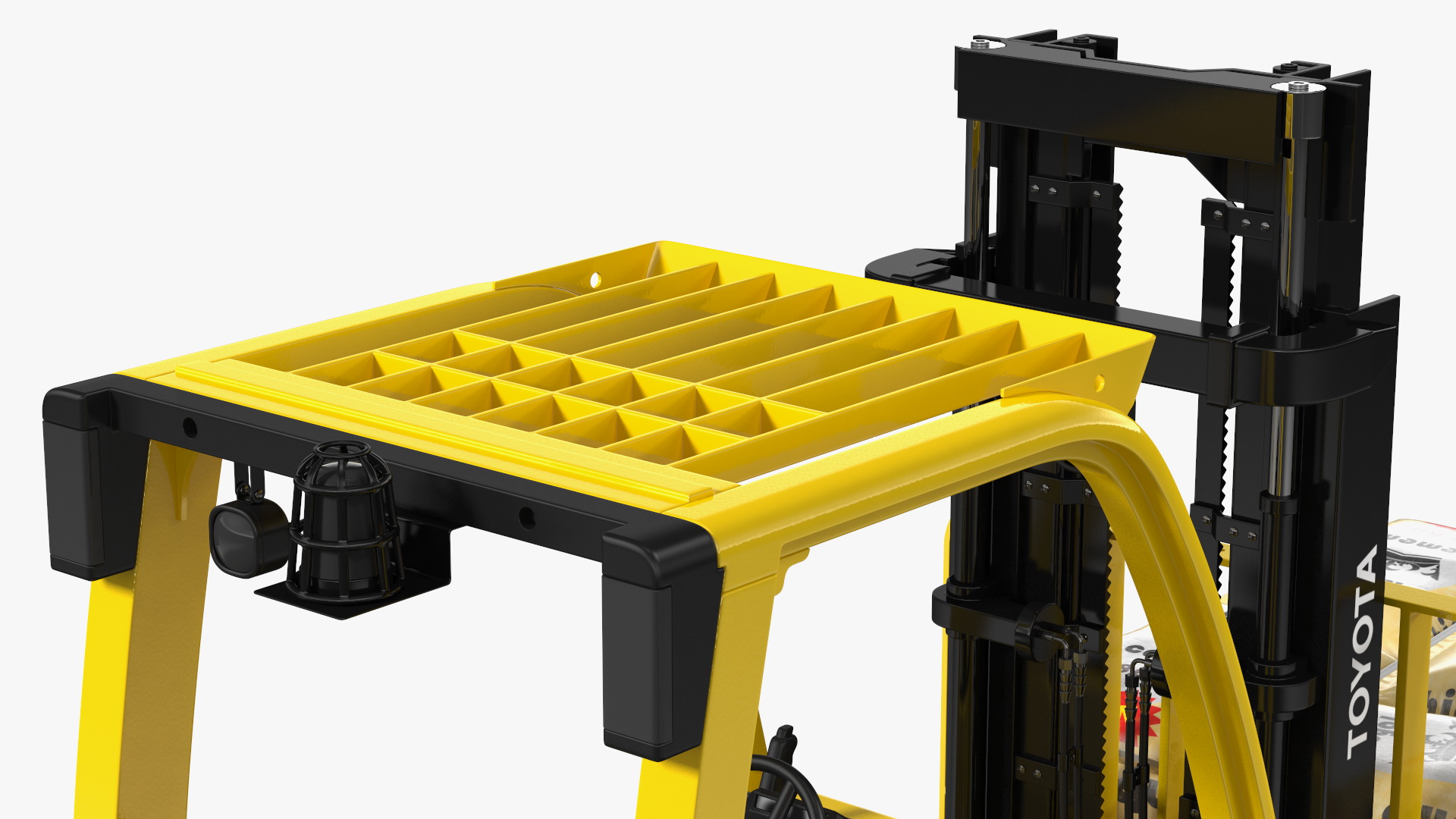 Forklift Toyota with Pallet of Cement Bags 3D