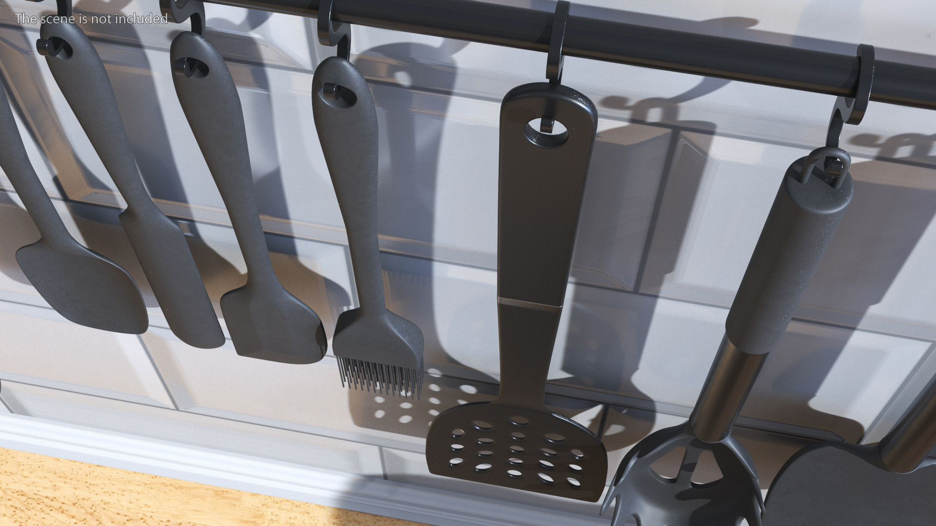 Nylon Black Frying Spoon 3D model