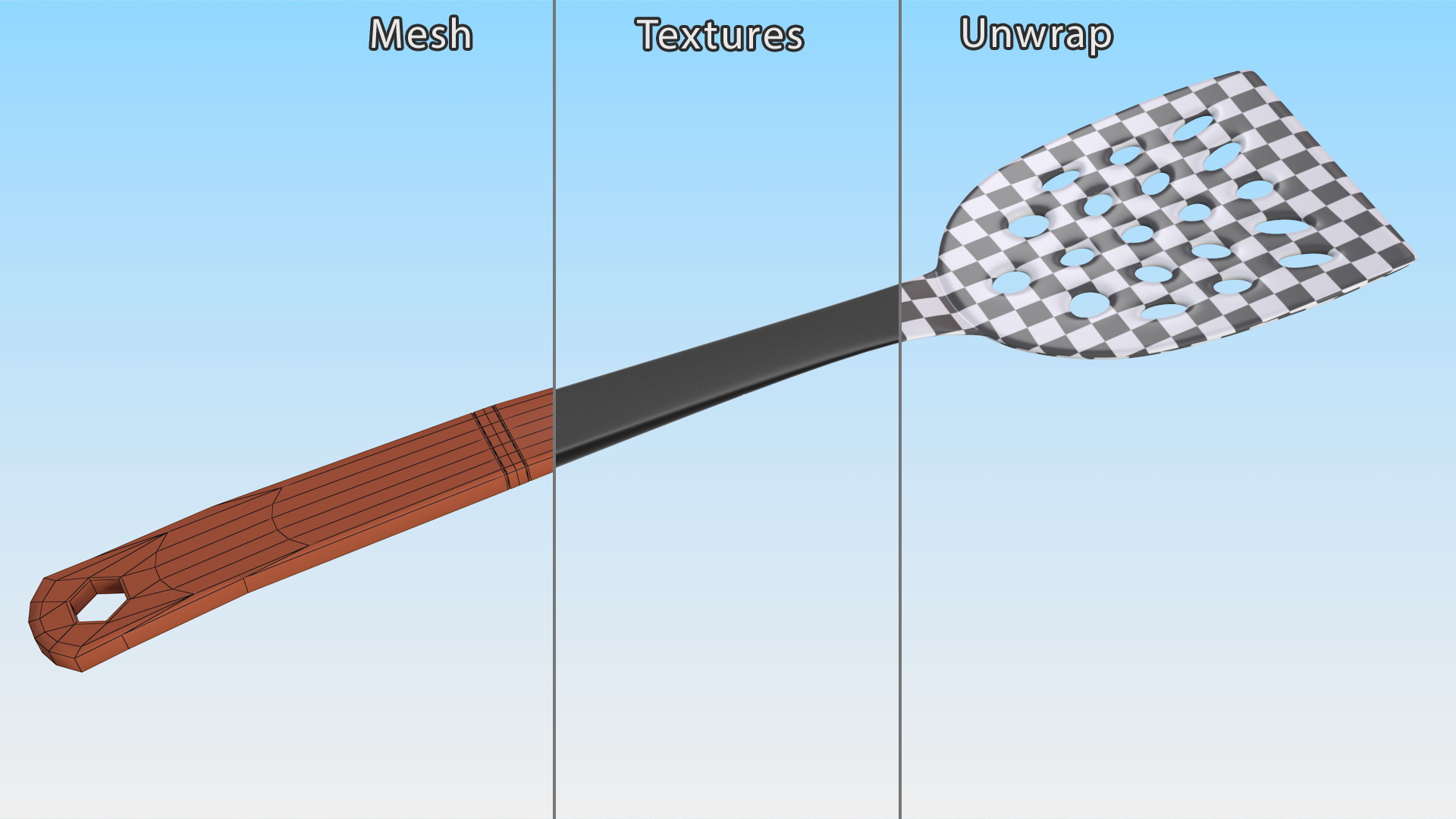 Nylon Black Frying Spoon 3D model